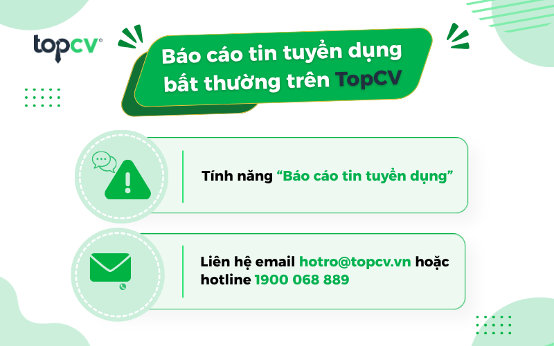 Báo cái tin tuyển dụng bất thường trên TopCV